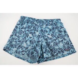 Patagonia Shorts Women's Small Blue Geometric Barely Baggies 4.5"‎ Inseam 57057